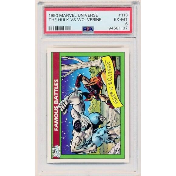 1990 Impel Marvel Universe The Hulk vs Wolverine #113 PSA 6 EX-MT H1F6 1137 - Picture 1 of 2